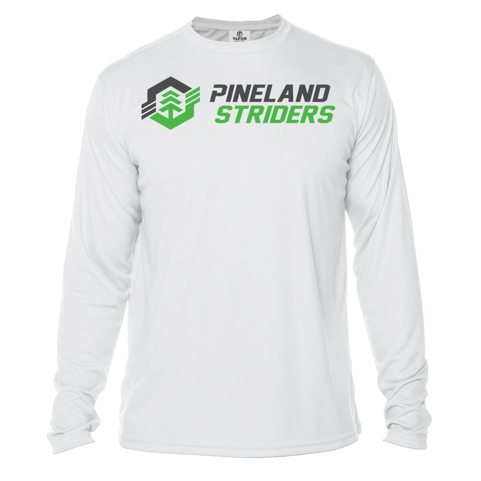 Men's Long Sleeve Running Shirt, White or Pearl Grey