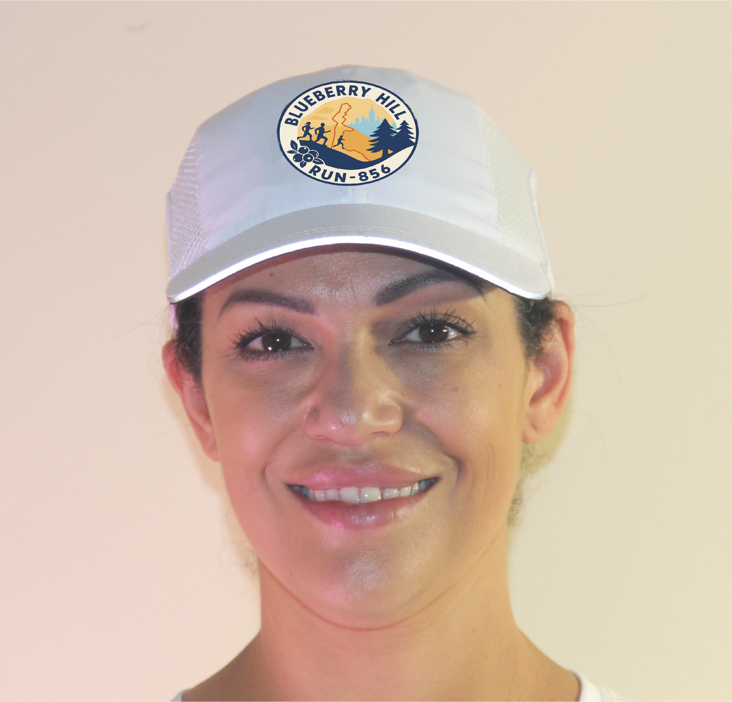 Blueberry Hill Running Hat, Adult Unisex, White