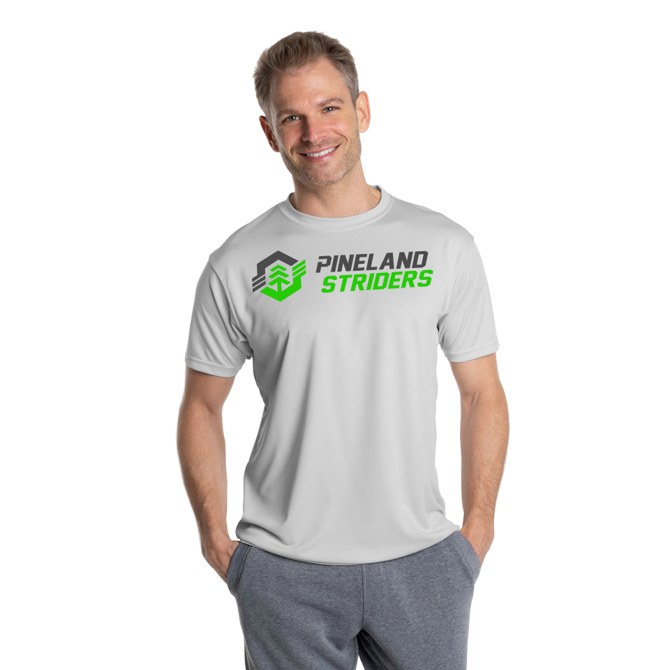 Men's Short Sleeve Running Shirt, White or Pearl Gray