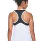 Lady's Blueberry Hill Running Tank Top, White with Black Trim