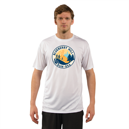 Men's Blueberry Hill Short Sleeve Running Shirt, White