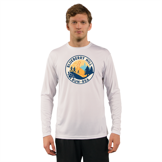 Men's Blueberry Hill Long Sleeve Running Shirt, White