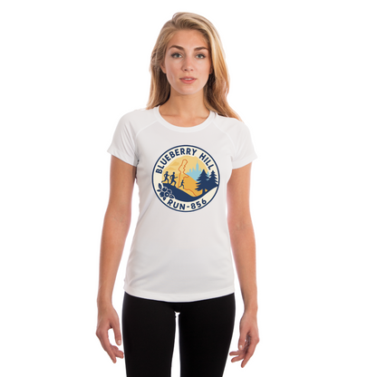 Lady's Blueberry Hill Short Sleeve Running Shirt, White