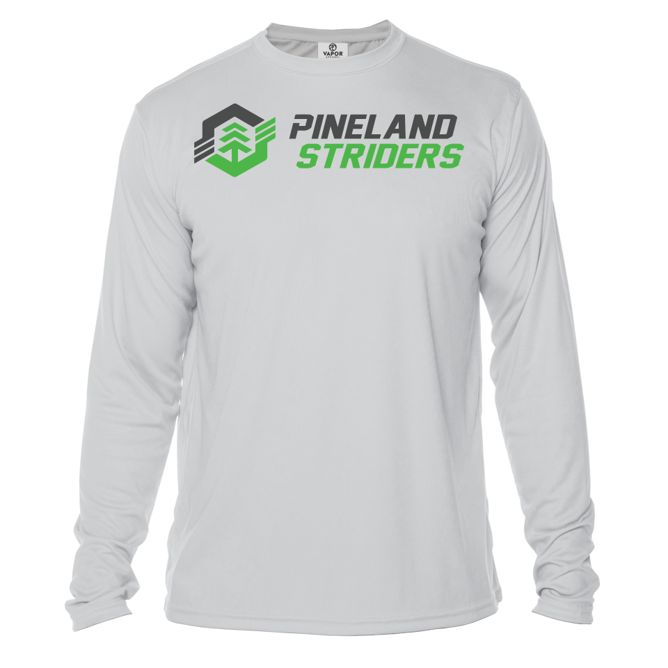 Men's Long Sleeve Running Shirt, White or Pearl Grey