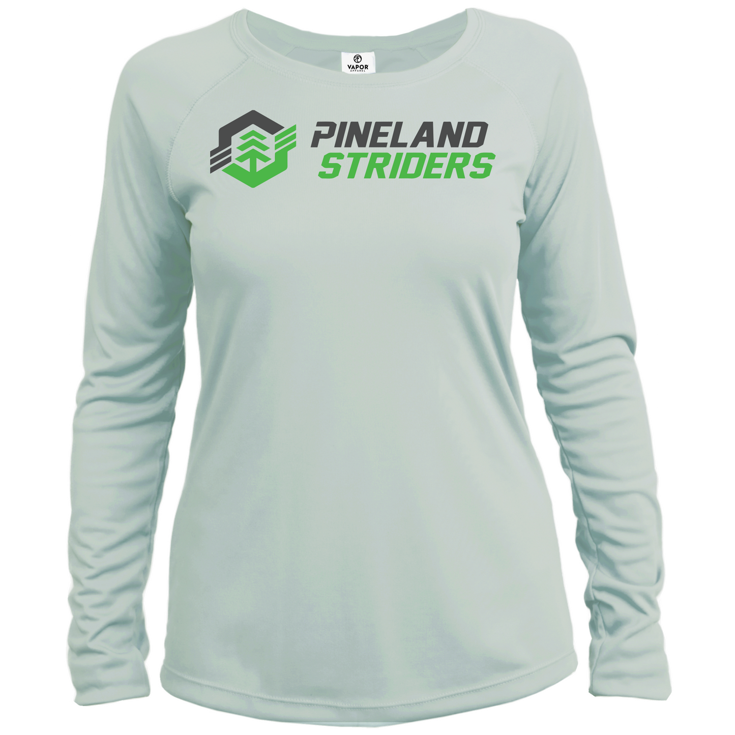 Lady's Long Sleeve Running Shirt, White or Pearl Grey